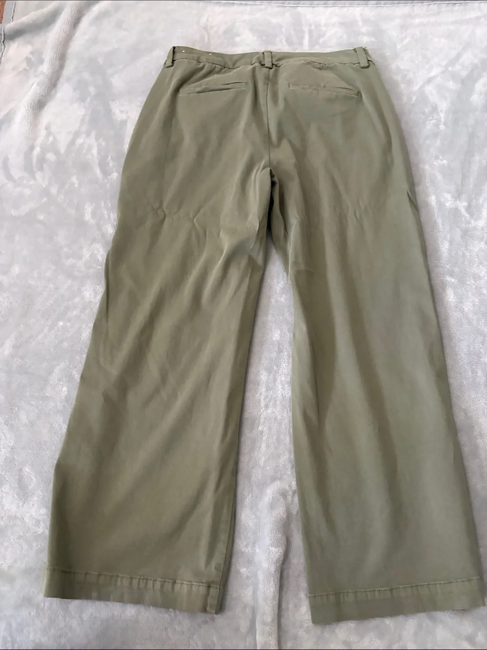 Olive Wide-Leg Ladies Pants - Picture 2 of 2